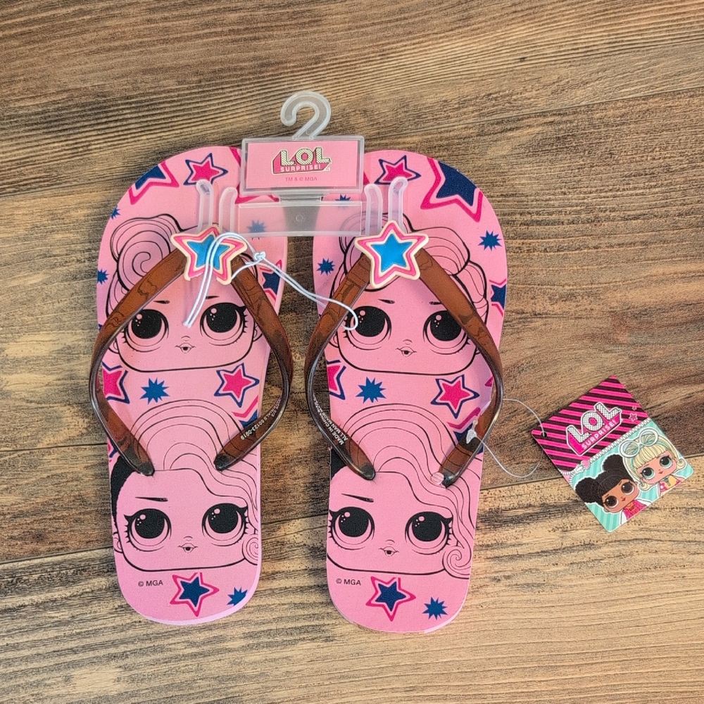 L.O.L. Surprise! Pink Starry Kids Sandals Flip Flops                        216C